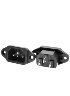 Buy DKURVE Screw Mount 3 Pins Inlet Power Plug Socket IEC320 C14 AC 250V, 10A, Pack of 3 in UAE