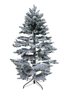 اشتري Abbe Christmas Tree with Metal Stand, White & Green – 150 cms في الامارات