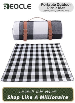 Buy Plaid Picnic Blanket 200 * 200cm Extra Large Waterproof and Foldable 3-Layer Outdoor Blanket for 6 to 8 Adults for Camping Park Beach Grass Indoors in UAE