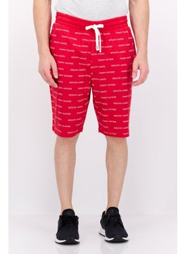 Buy Men Allover Print Basic Shorts, Red in UAE