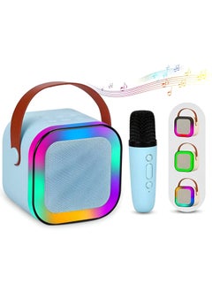 Buy Music speaker (BDT-K22 ) - wireless Bluetooth connection - equipped with microphone - colorful lighting (Baby Blue) in Egypt