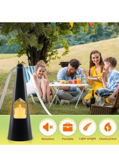 Buy Fly Fans for Tables Fans for Outdoor Table and Tabletop Fans with LED Tea Lights for Decorations Lightweight Odor Free Fly Repellent Fan Keep Flies Away from Your Food Enjoy Outdoor Meal Black in UAE