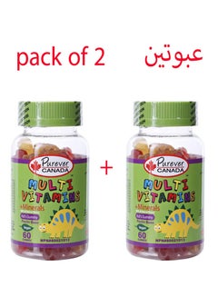 اشتري أقراص  متعددة الفيتامينات والعناصر المعدنية للأطفال من 60 قرصاً (مجموعه من عبوتين) في السعودية
