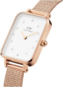 Buy Daniel Wellington Quadro Lumine White Diamond Watches for Women with Rose Gold Mesh Strap - 20x26mm in Saudi Arabia