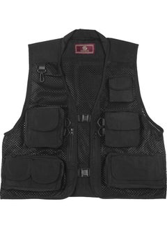 Buy Fishing Photography Vest Summer Multi Pockets Mesh Jackets Quick Dry Waistcoat XXXL 32*2*32cm in UAE