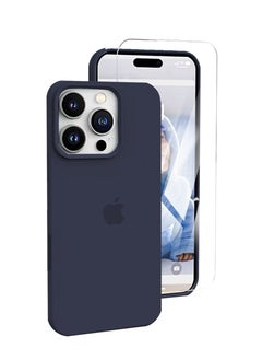 Buy iPhone 16 Pro Max Mobile Case Cover with Anti-fingerprint 3D Screen Protector with Soft Liquid Silicone Protection Anti-Scratch Shockproof Accessories Slim Protective Back Cover in Saudi Arabia