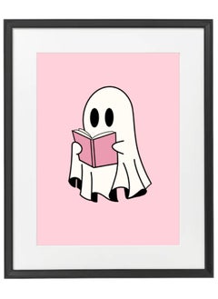 Buy Halloween Cute Ghost Framed Poster 50x40cm - Spooky Halloween Wall Art Decor for Kids' Rooms, Home, Nursery, or Party - Trick or Treat Halloween Decoration Gift in UAE