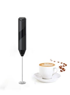 Milk Frother Handheld, Battery Operated Stirrer Foam Maker Whisk, Stainless  Steel Milk Foamer for Coffee Latte, Cappuccino, Frappe, Matcha (Black)