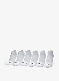 Buy Logo Detail Ankle Length Sports Socks - Set of 6 in UAE