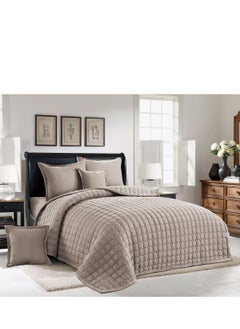 Buy Plain compressed double quilt set, 6 pieces, size 230 * 250 cm in Saudi Arabia