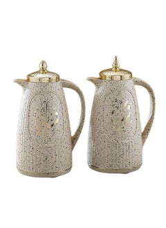 Buy Royal Camel Thermos Set Of 2 Pieces For Coffee And Tea  Light Brown Granite 1 Liter in Saudi Arabia