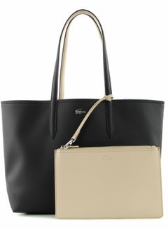 Buy LACOSTE Women's Anna Double sided Two tone Large Capacity Handbag, Fashionable and Versatile, Black/Off White in UAE