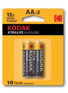 Buy Kodak Xtralife Alkaline AA Batteries - 2 Pcs in UAE