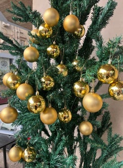 Buy Christmas Ball Ornaments Gold 30 Pcs Small Shatterproof Christmas Tree Decorations Xmas Tree Christmas Ornaments Balls with Hanging Loop for Wedding Holiday Party Wreath Home Decor Two shapes in Egypt