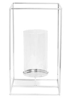 اشتري Prie Pillar Candle Holder, Silver - 20x34 cm في الامارات