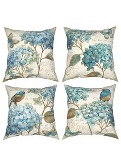 اشتري Vintage Orchid Butterfly Bird Spring Pillow Covers Summer Farmhouse Decor Throw Pillow Covers 18x18 Cushion Sofa Decorative for Bed Standard Size Set of 4 في السعودية