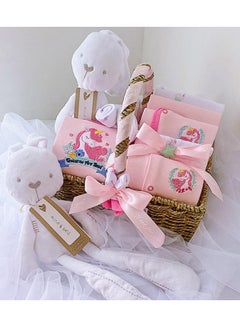 اشتري High Quality Pink Comfort Rabbit Unicorn Newborn Baby Clothing Set Gift Box Big Gift Bag في الامارات