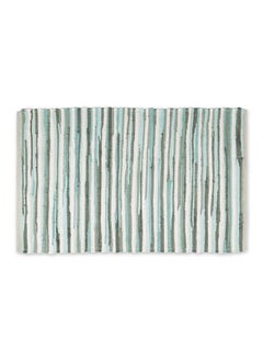 اشتري Chindi Home Collection Cotton Handwoven Slim Stripe Area Rag Rug 2X3' Aqua في السعودية