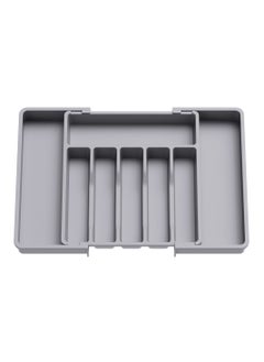 Buy Cutlery Tray, Silverware Organizer, Expandable Utensil Tray for Drawer, Adjustable Cutlery Holder for Kitchen Drawer Holding Flatware Spoons Forks, Grey in Saudi Arabia