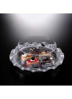 اشتري Acrylic Round Cake Box Silver Bark 42 cm في الامارات