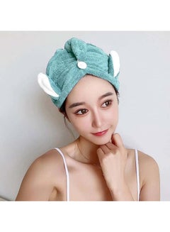 Buy Cozy Hair Drying Towel Wrap Turban Coral Velvet Cute Rabbit Hair Drying Towel Quick Dry Long Thick Wet Curly Hair Towel Super Absorbent Microfiber Hair Bonnet (Brown) in Egypt