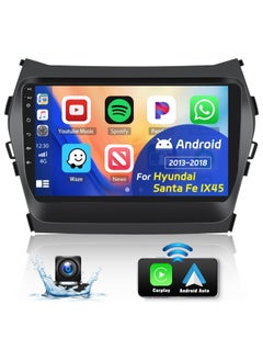 Buy Car Stereo For Hyundai Santa Fe IX45 2013-2018 Radio, Android 13 Head Unit With Carplay Android Auto,9" Touch Screen Car Radio With Bluetooth HiFi FM/RDS GPS WiFi + AHD Backup Camera in UAE