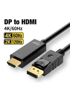 اشتري Basics DisplayPort to HDMI Display Cable, Uni-Directional, 4k@30Hz, 1920x1200, 1080p, Gold-Plated Plugs, Black في السعودية