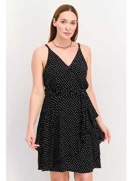 Buy Women Polka Dot Mini Dress, Black in UAE