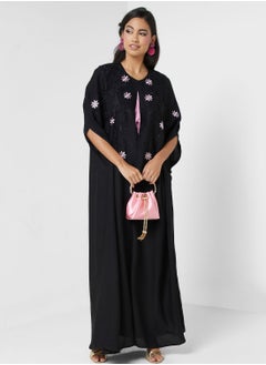 Buy Embroidered Open Abaya in UAE