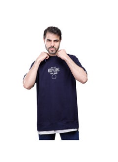 اشتري Coup Printed T-Shirt For Men - loose Fit Fit - Navy في مصر