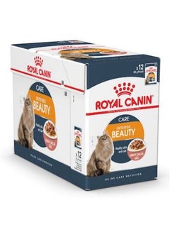 Buy Feline Care Nutrition Hair & Skin Gravy Intense Beauty Wet Food Pouches 12x85g in UAE