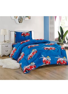 Buy 3-Piece kids Medium Filling Comforter set Reversible Bed Set Single Size 160x210 cm for Boys & Girls in Saudi Arabia