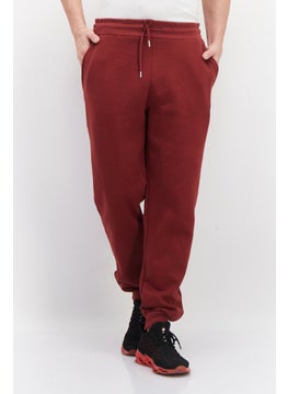 اشتري Men Regular Fit Brand Logo Drawstring Sweatpants, Maroon في الامارات