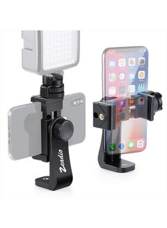 Buy Tripod Smartphone Mount, Cell Phone Holder Adapter Clamp with Cold-Shoe Mount, Selfie Stick and Monopod Adjustable Clamp, Fits for All iPhone and Android Smartphones in UAE