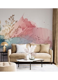 Buy Beautiful Flowers And Leaves Fabric Wallpaper Covers An Area ​​Up To 4.2Mx3M With Adhesive And Smoothing Tool in Egypt