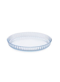 Buy Yuka Glass Round Flan Dish Dia27.7X3.5Cm - Clear in UAE