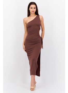 اشتري Women Solid Cut-Out Bodycon Dress, Brown في الامارات