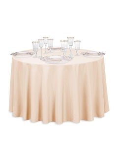 اشتري Round Solid Pattern Table Cloth For Hotel Dinning Hall Party Champagne 2.8M*2.8M في الامارات