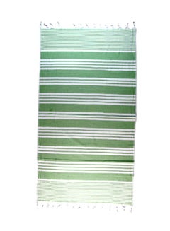 Buy Beach towel 100% cotton,Green Striped, 90 x 170 cm in Egypt