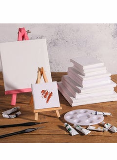 Buy Stretched White Blank Canvas Artist Canvas Board Wood Painting Panel Boards for DIY Drawing  Oils  Painting  Acrylics, 12Pcs 3 Inches 4 Inches 5 Inches 6 Inches，4 of Each in UAE