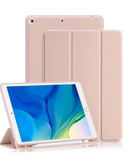 Buy iPad 9th/8th/7th Generation case 2021/2020/2019 iPad 10.2-Inch Case with Pencil Holder Sleep/Wake Slim Soft TPU Back Smart Magnetic Stand Protective Cover Cases Pink in UAE