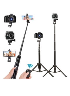 اشتري Selfie Stick For Phone Extendable Selfie Stick Tripod with Bluetooth Wireless Remote Phone Holder في الامارات