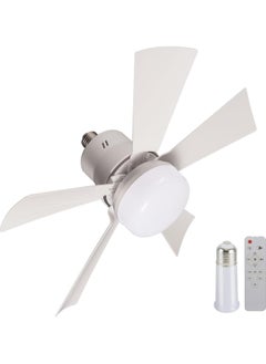 Buy 16.5 Inch Ceiling Fan Light E27 LED 40W with Remote Dimming Function, suitable for Garage Study Bedroom Kitchen and Home Use Socket Fan Light in UAE