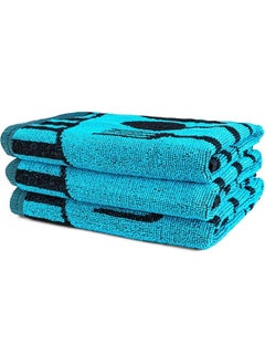 Buy Multi-Purpose Towel Set Of 3 Pcs 100% Cotton 50 x 50  cm-Blue in Egypt