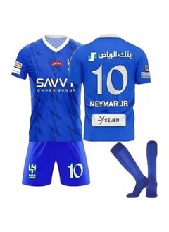 Buy Football Jersey Set for Kids  League Riyadh Crescent Jersey Home No #10 Neymar JR Soccer Jersey in UAE