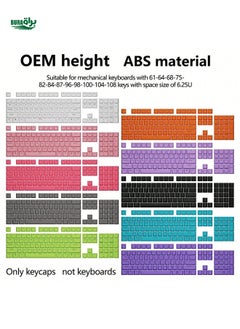 اشتري مجموعة Keycap keycap OEM ، R4/R3/R2/R1 ، مواد ABS ، أبيض ، رمادي ، أسود ، وردي فاتح ، وردي داكن ، أرجواني فاتح ، اللون الأرجواني الداكن ، البرتقالي ، الأخضر ، الأزرق الداكن ، أحرف إنجليزية شفافة ، يناسب 61/63/64/68/75 ٪/82/84/87/96/98/100/104/108 لوحات مفاتيح ميكانيكية مفتاح ، تشمل مفتاح EU 7U ENTER ، KEYCAPS فقط ، وليس لوحة المفاتيح الكاملة في السعودية