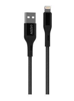 Buy Charging Cable Braided USB-A to Lightning Cable 2A Fast Charging Ultra-Fast Sync Charge Cable Over-Current Protection Lightning Cord for iPhone Lightning Devices Black 1.2M in UAE