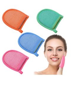 اشتري 4 Pcs Exfoliating Glove, Face Scrub and Body Scrub Mitt, Deep Exfoliating Mitt Body Scrub, Dead & Dry Skin Remover Exfoliator Face Scrub Tool في السعودية