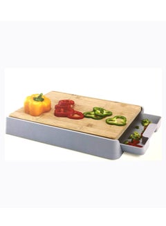 Buy Cutting Board with Storage Tray, Kitchen Wooden Chopping Board Plastic Tray Storage Container in Saudi Arabia