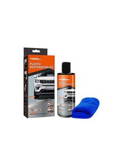 Buy VISBELLA DIY Plastic & Trim Restoration Kit restore the original luster of the plastic and rubber parts such as the bumper the door and the instrument panel cleaning decontamination glazing curing. in UAE